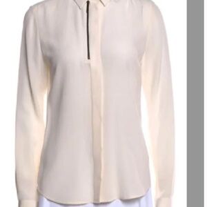 Barbara Bui Silk Long Sleeve Button Down (Size M)